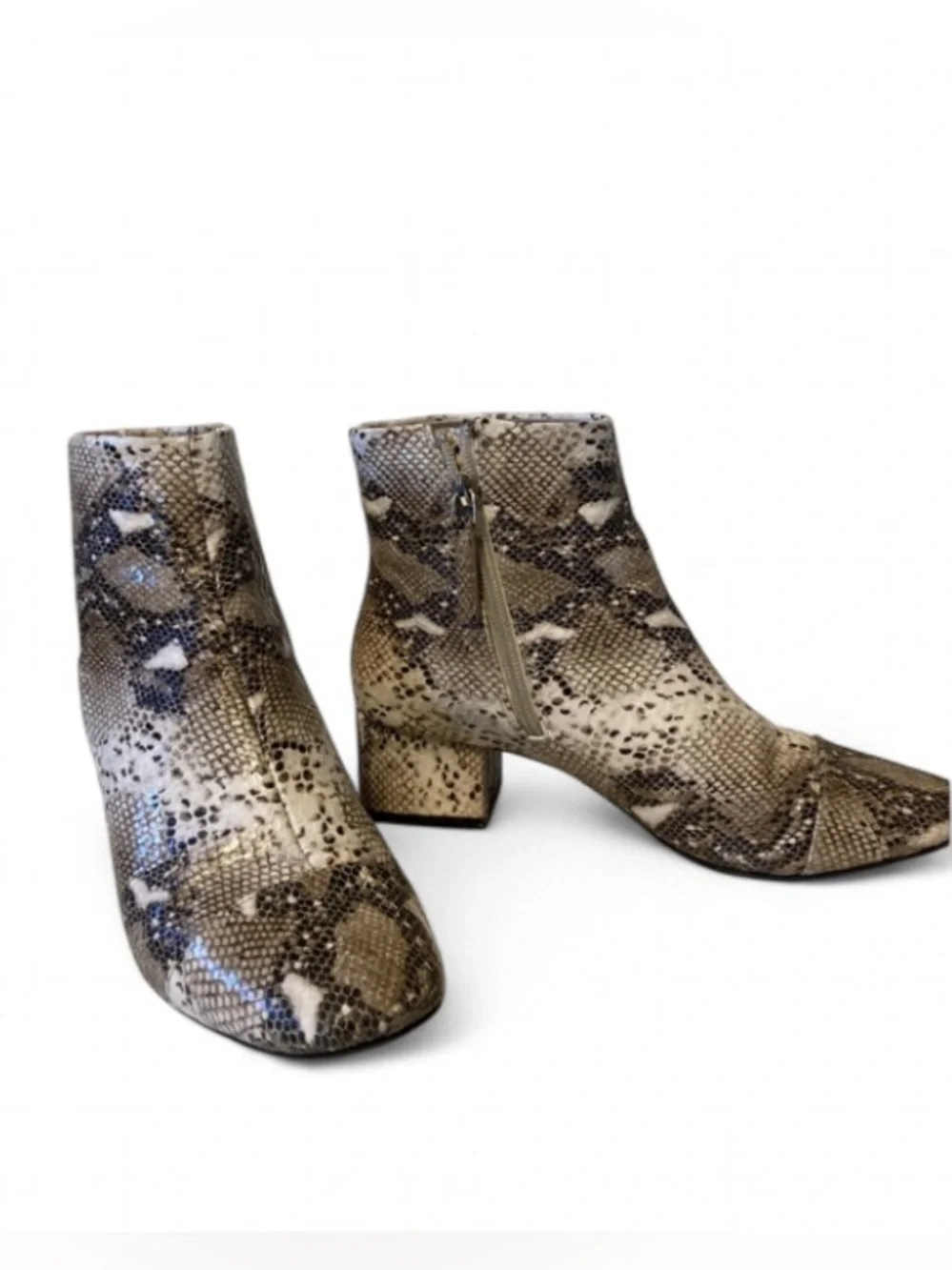 Zara Trafaluc Snakeskin Print Ankle Boots size EU 37 US 6.5